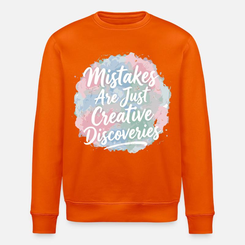 Mistakes Are Just Creative Discoveries - Stanley/Stella ROLLER Unisex Organic Sweatshirt - bright orange