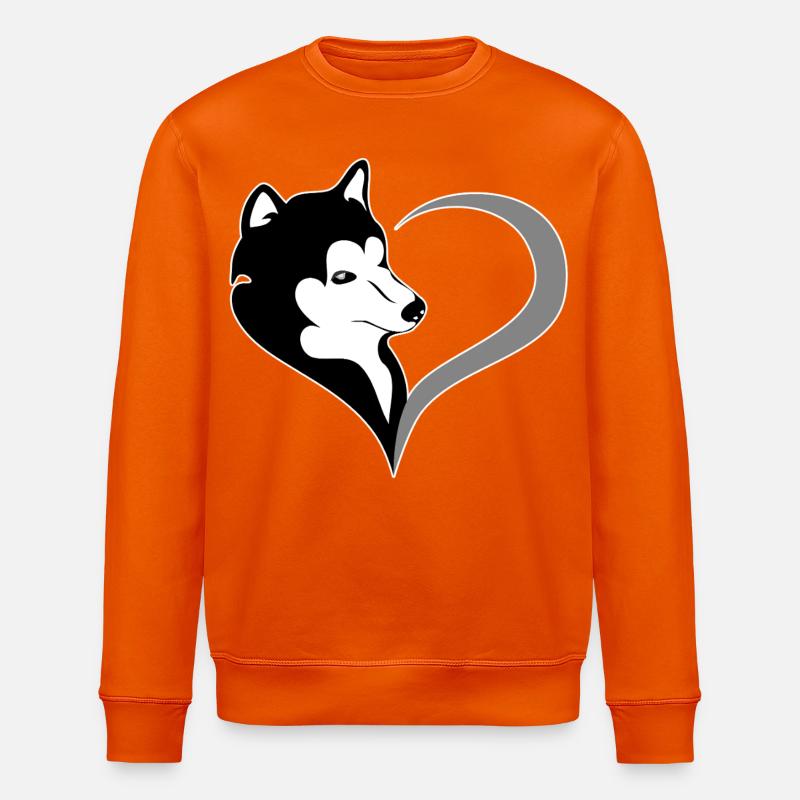 Herz Husky Silhouette - Stanley/Stella Unisex Bio-Sweatshirt ROLLER - Tieforange