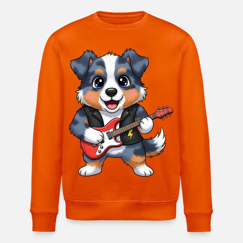 Chien à bascule avec guitare - Sweat bio ROLLER Stanley/Stella Unisexe - orange profond