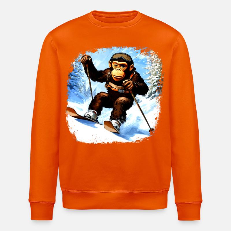 Ski de singe - Sweat bio ROLLER Stanley/Stella Unisexe - orange profond