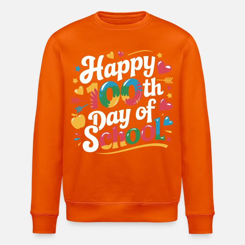 Centième jour de conception scolaire - Sweat bio ROLLER Stanley/Stella Unisexe - orange profond