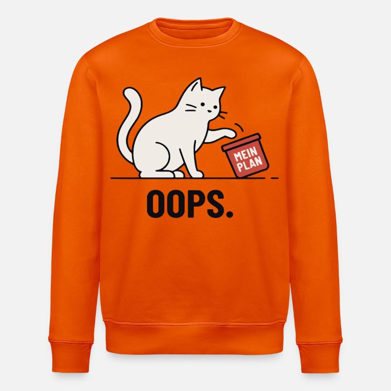 Mon plan... Oups – Chat drôle - Sweat bio ROLLER Stanley/Stella Unisexe - orange profond