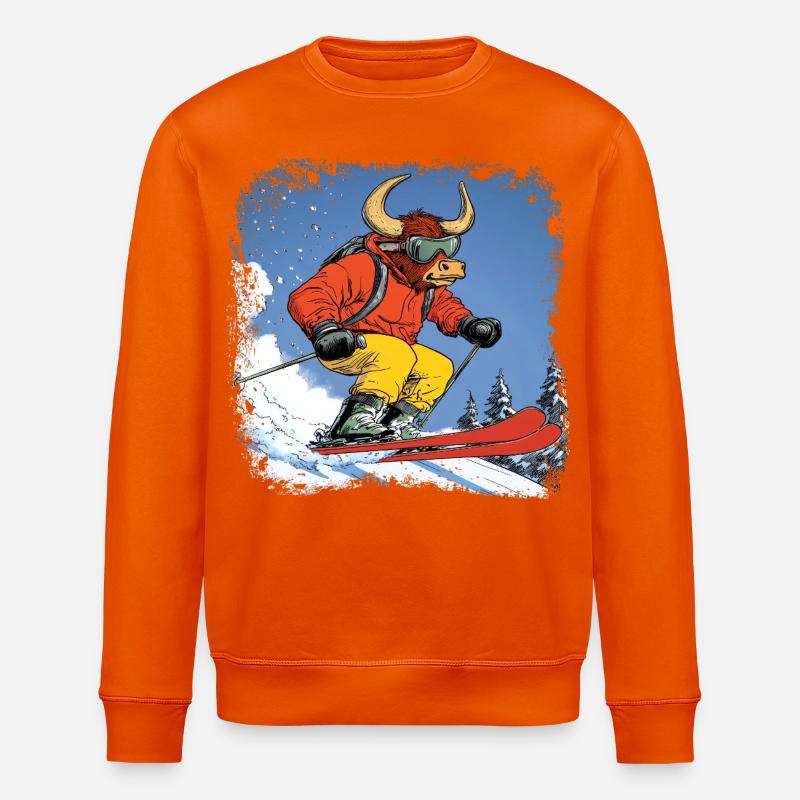 Ski Stier - Stanley/Stella Unisex Bio-Sweatshirt ROLLER - Tieforange