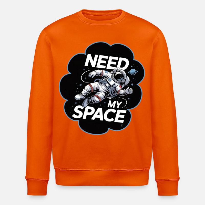 Raumfahrt Spruch Need My Space - Stanley/Stella Unisex Bio-Sweatshirt ROLLER - Tieforange