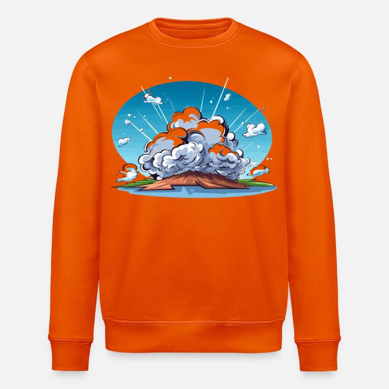 Comic Explosion im Landschaftspanorama - Stanley/Stella Unisex Bio-Sweatshirt ROLLER - Tieforange