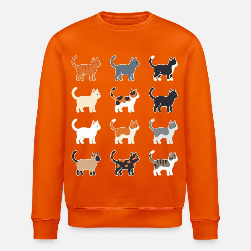 Cats Illustrationsgitter - Stanley/Stella økologisk unisex-sweatshirt ROLLER - mørk orange