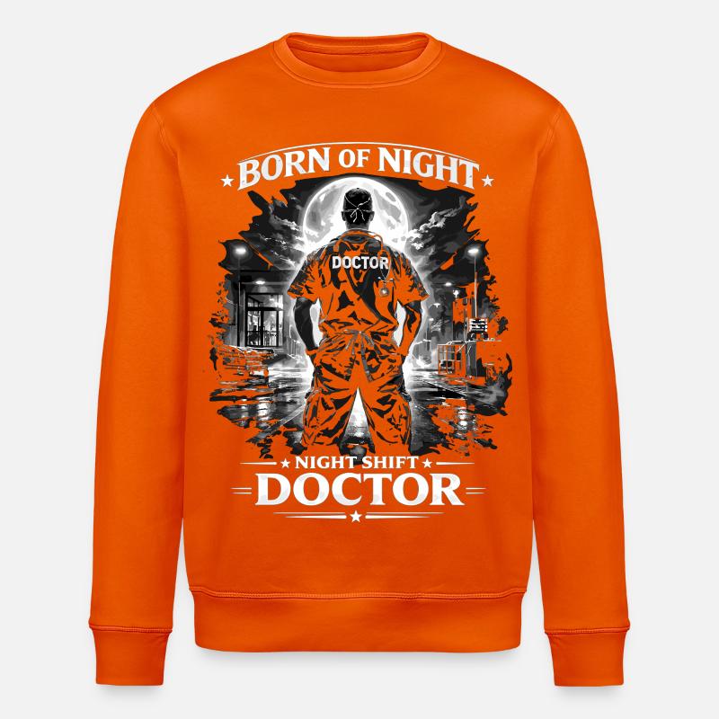 Nachtschicht-Doktor Noir - Stanley/Stella Unisex Bio-Sweatshirt ROLLER - Tieforange