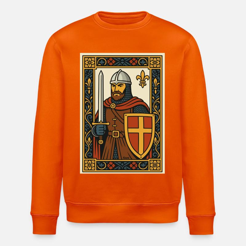 Mittelalterliches Ritterplättchen-Emblem - Stanley/Stella Unisex Bio-Sweatshirt ROLLER - Tieforange