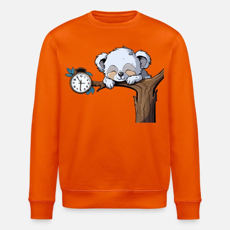 Sleeping koala on the clock branch - Stanley/Stella ROLLER Unisex Organic Sweatshirt - bright orange