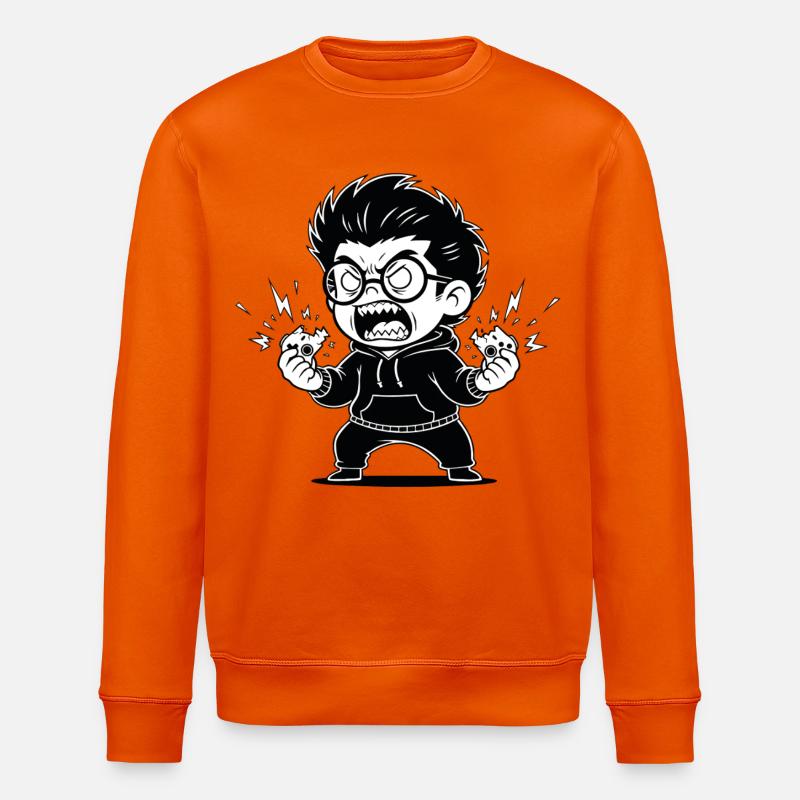 Gamer Anger Controller Broken Rage - Stanley/Stella ROLLER Unisex Organic Sweatshirt - bright orange