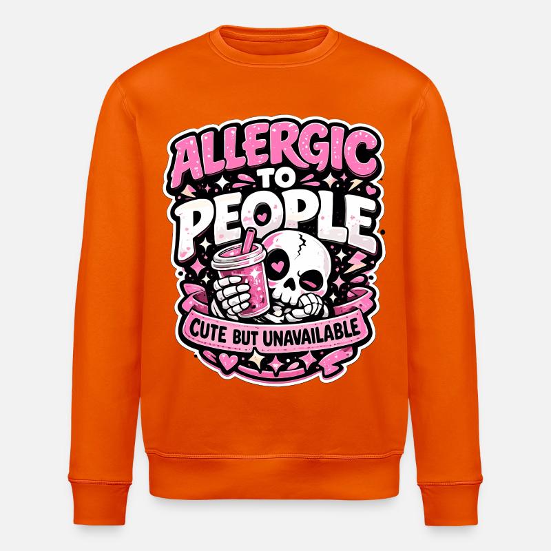 Déclaration douce gotique allergique aux gens - Sweat bio ROLLER Stanley/Stella Unisexe - orange profond