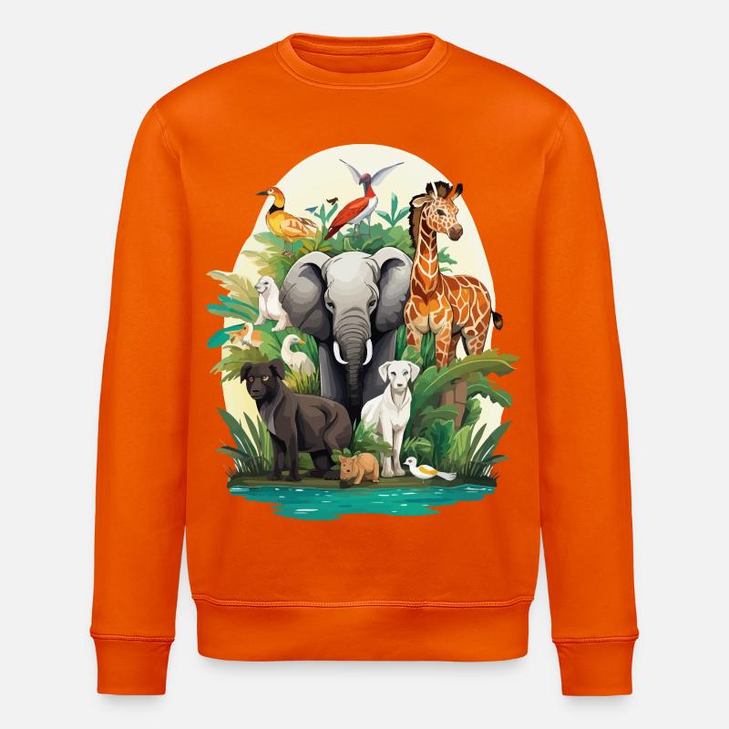 Tierwelt Dschungeltraum - Stanley/Stella Unisex Bio-Sweatshirt ROLLER - Tieforange