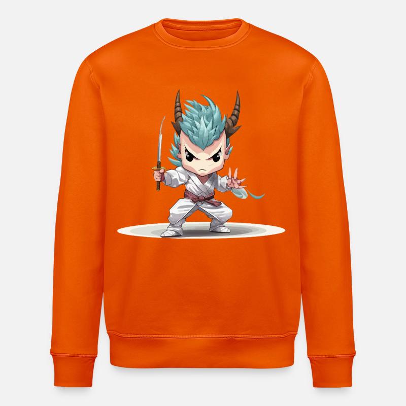 Guerrier Chibi avec Katana - Sweat bio ROLLER Stanley/Stella Unisexe - orange profond