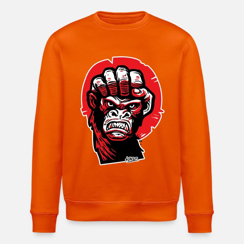 Crimson Gorilla Faust-Kunst - Stanley/Stella Unisex Bio-Sweatshirt ROLLER - Tieforange