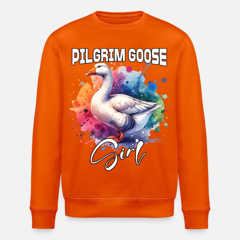 Pilgrim Goose Mädchen Pilgrim Gans - Stanley/Stella Unisex Bio-Sweatshirt ROLLER - Tieforange