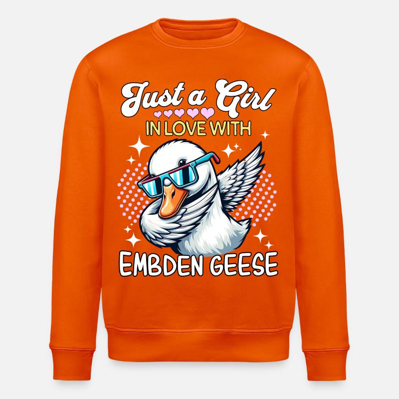 Emdengans Mädchen Embden Goose - Stanley/Stella Unisex Bio-Sweatshirt ROLLER - Tieforange