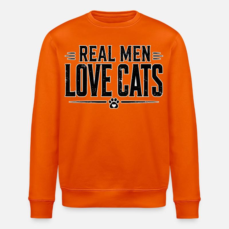 Echte Männer Lieben Katzen - Stanley/Stella Unisex Bio-Sweatshirt ROLLER - Tieforange