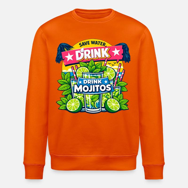 Sauvez l'eau, buvez Mojitos - Sweat bio ROLLER Stanley/Stella Unisexe - orange profond