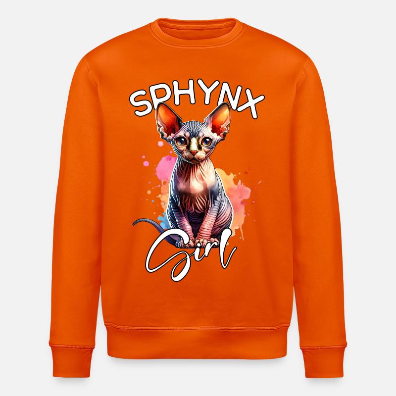 Sphynx Cat Mädchen Sphynxkatze - Stanley/Stella Unisex Bio-Sweatshirt ROLLER - Tieforange