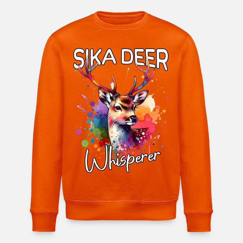 Sika Chuchoteur de Cerfs - Sweat bio ROLLER Stanley/Stella Unisexe - orange profond