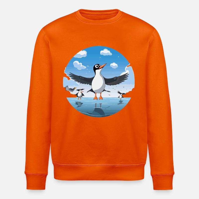 Pinguin Kreis am Eissee - Stanley/Stella Unisex Bio-Sweatshirt ROLLER - Tieforange