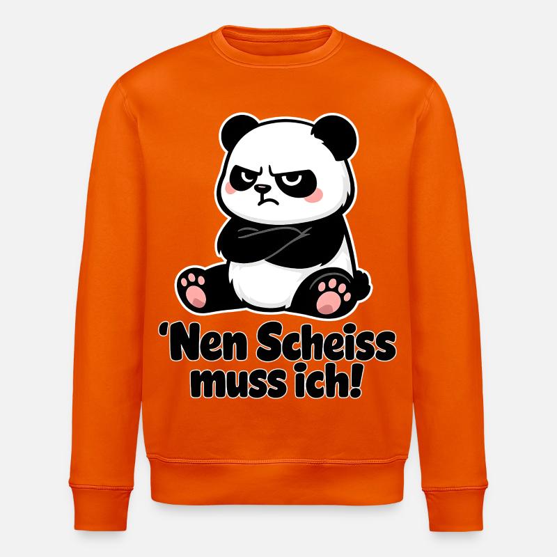 Nen Scheiss Muss Ich Panda Sarkastische - Stanley/Stella Unisex Bio-Sweatshirt ROLLER - Tieforange