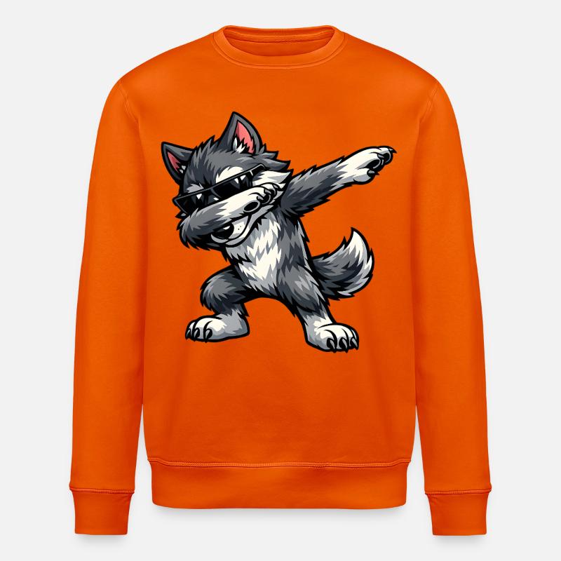 Dabbing Wolf - Stanley/Stella Unisex Bio-Sweatshirt ROLLER - Tieforange