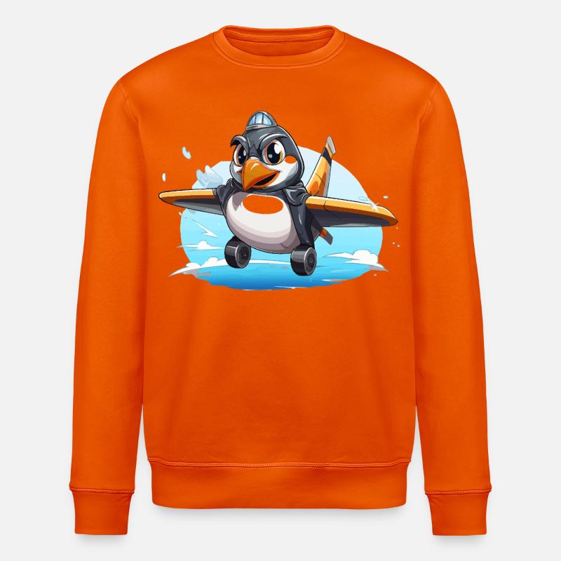 PinguinPilot Flugpinguin - Stanley/Stella Unisex Bio-Sweatshirt ROLLER - Tieforange