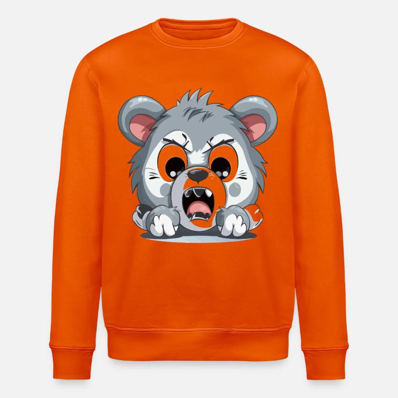 Wütender Welpen Cartoon – Animierte Aggression - Stanley/Stella Unisex Bio-Sweatshirt ROLLER - Tieforange