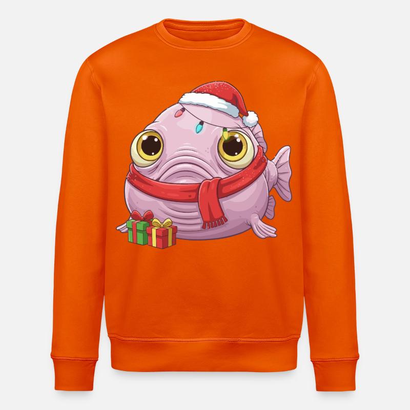 Drôle de Poisson-Blobfish - Noël avec... - Sweat bio ROLLER Stanley/Stella Unisexe - orange profond