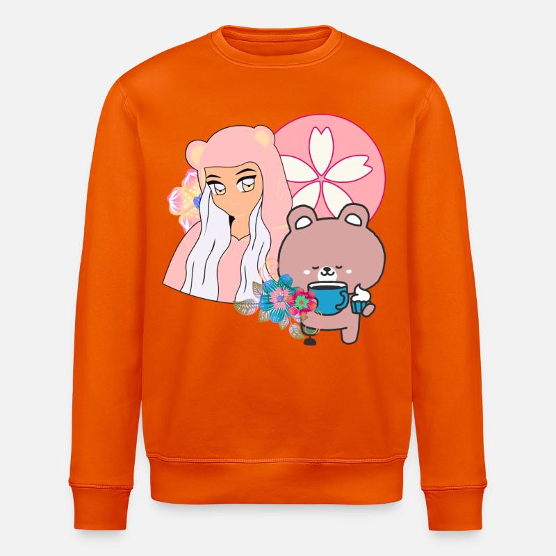 Kawaii Bär & Inklusive Teezeit - Stanley/Stella Unisex Bio-Sweatshirt ROLLER - Tieforange