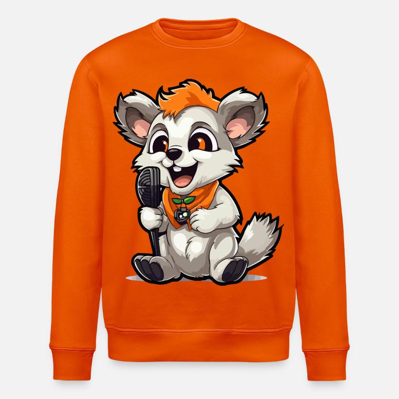 Singtierchen mit Mikrofon - Stanley/Stella Unisex Bio-Sweatshirt ROLLER - Tieforange