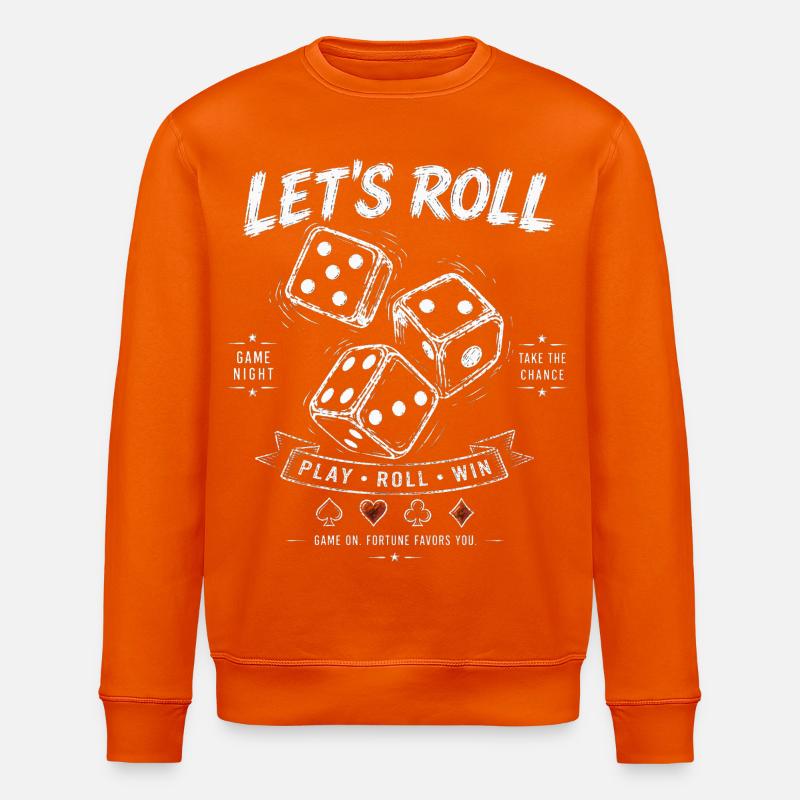 Let's Roll Dice – Spieleabend Geschenkidee - Stanley/Stella Unisex Bio-Sweatshirt ROLLER - Tieforange