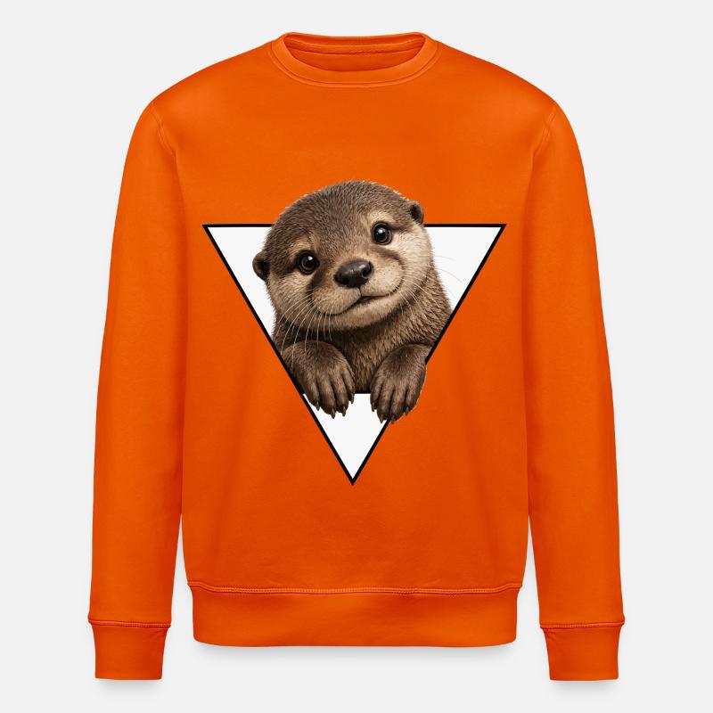 Vue de la Loutre en Triangle - Sweat bio ROLLER Stanley/Stella Unisexe - orange profond