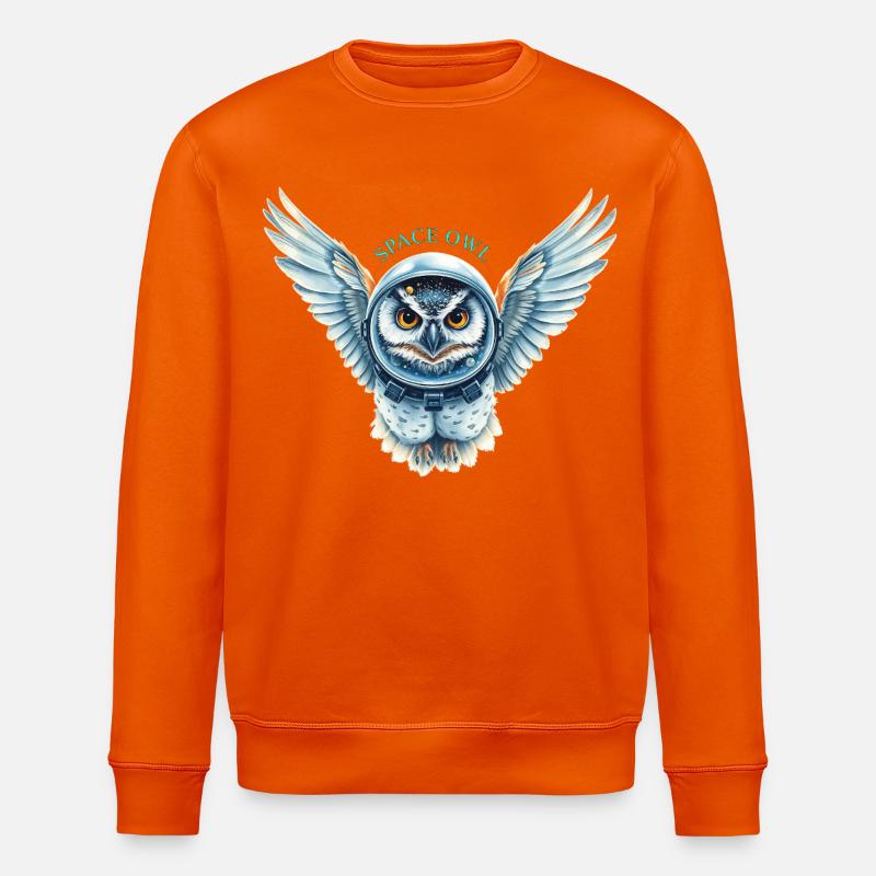 Chouette spatiale en combinaison spatiale - Sweat bio ROLLER Stanley/Stella Unisexe - orange profond