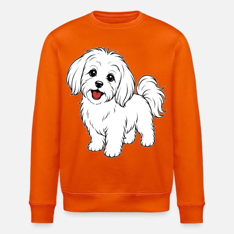 Blanc de chien maltis - Sweat bio ROLLER Stanley/Stella Unisexe - orange profond