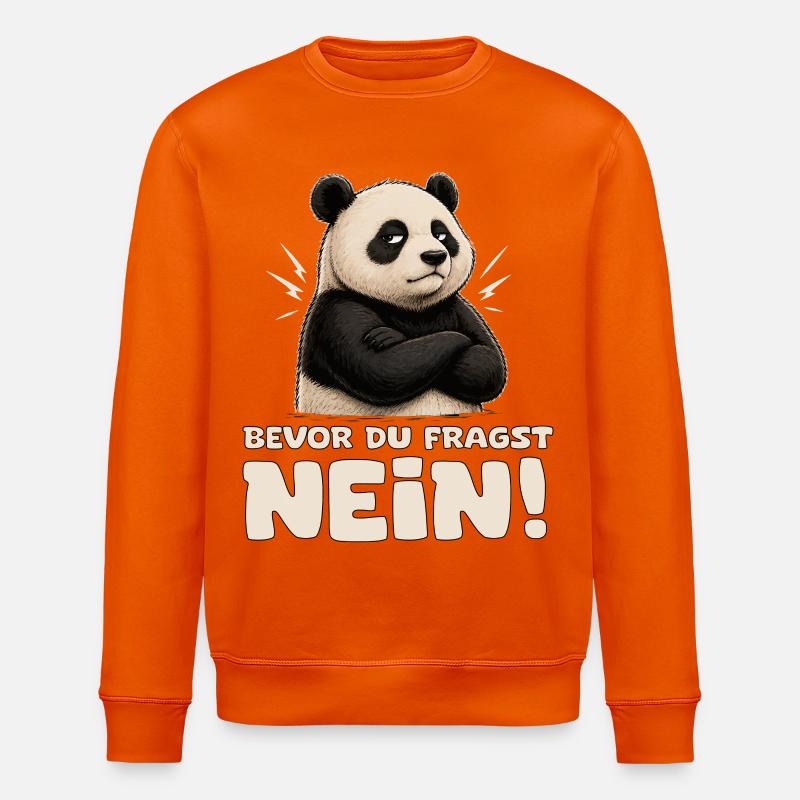 Panda Nein Bevor Du Fragst - Stanley/Stella Unisex Bio-Sweatshirt ROLLER - Tieforange