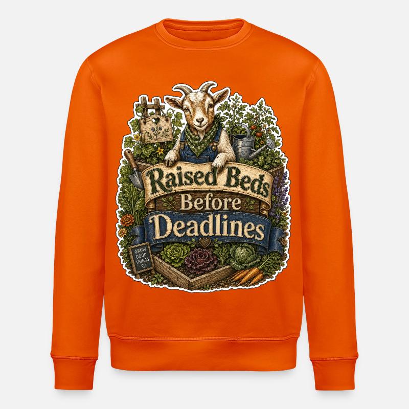 Raised Beds Before Deadlines - Stanley/Stella ROLLER Unisex Organic Sweatshirt - bright orange