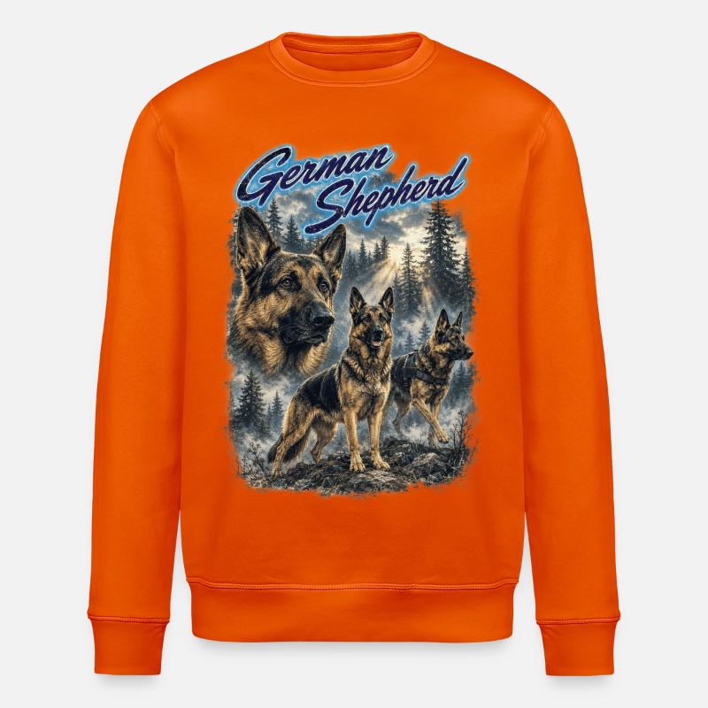 Deutscher Schäferhund Retro - Stanley/Stella Unisex Bio-Sweatshirt ROLLER - Tieforange