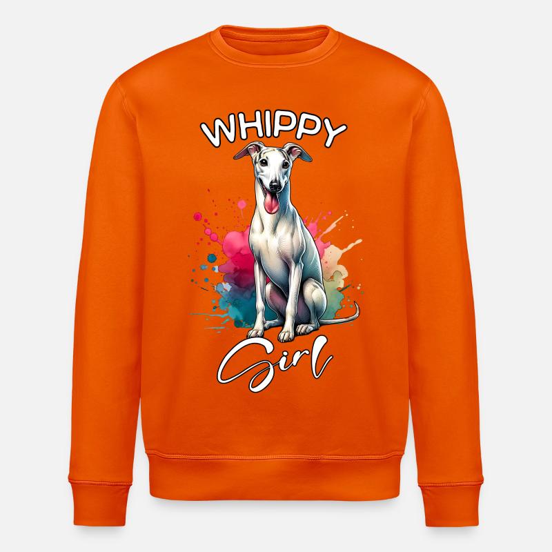 Whippet Mädchen Windhund - Stanley/Stella Unisex Bio-Sweatshirt ROLLER - Tieforange
