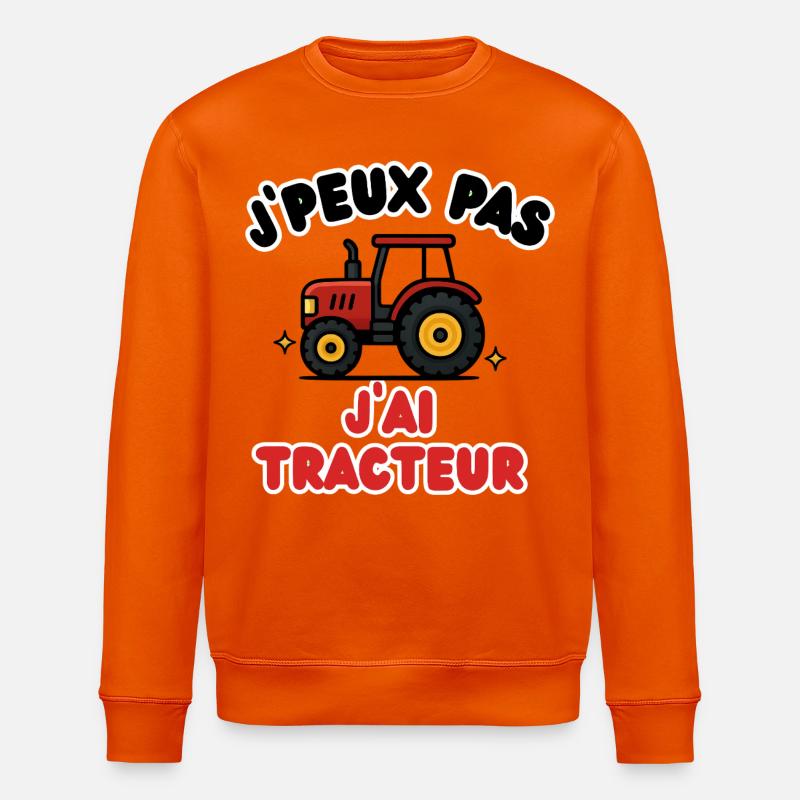 J'peux pas j'ai tracteur - Sweat bio ROLLER Stanley/Stella Unisexe - orange profond