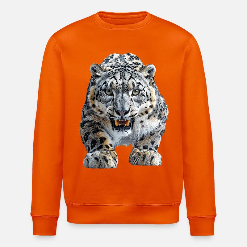 Schneeleopard - Stanley/Stella Unisex Bio-Sweatshirt ROLLER - Tieforange