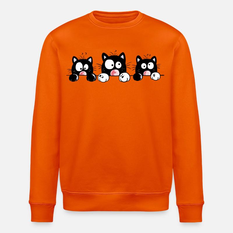 Neugierige Katzen - Stanley/Stella Unisex Bio-Sweatshirt ROLLER - Tieforange