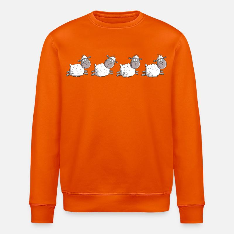 Kleines Schafherde I Schafe Schäfchen Zählen - Stanley/Stella Unisex Bio-Sweatshirt ROLLER - Tieforange