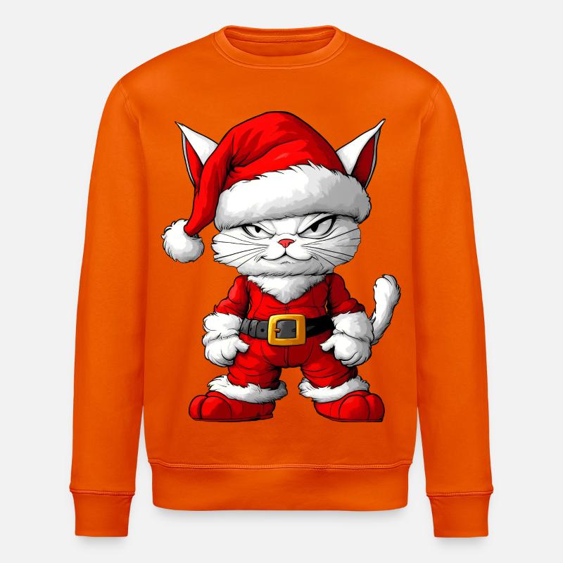Chat de Noël - Sweat bio ROLLER Stanley/Stella Unisexe - orange profond