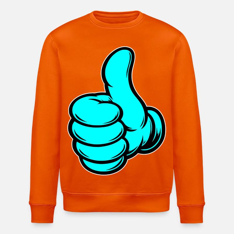 OK Comic Daumenhoch Handsymbol  - Stanley/Stella Unisex Bio-Sweatshirt ROLLER - Tieforange