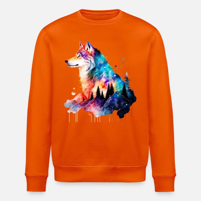 Wolf - Stanley/Stella ROLLER Unisex Organic Sweatshirt - bright orange