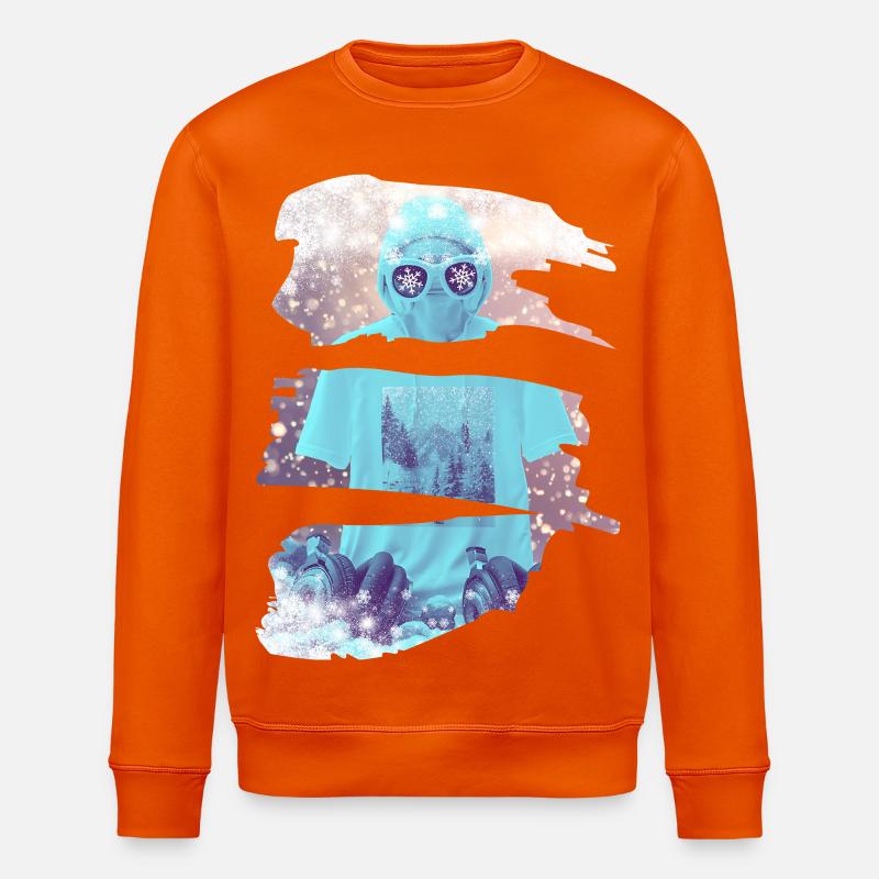 Es schneit - Stanley/Stella Unisex Bio-Sweatshirt ROLLER - Tieforange