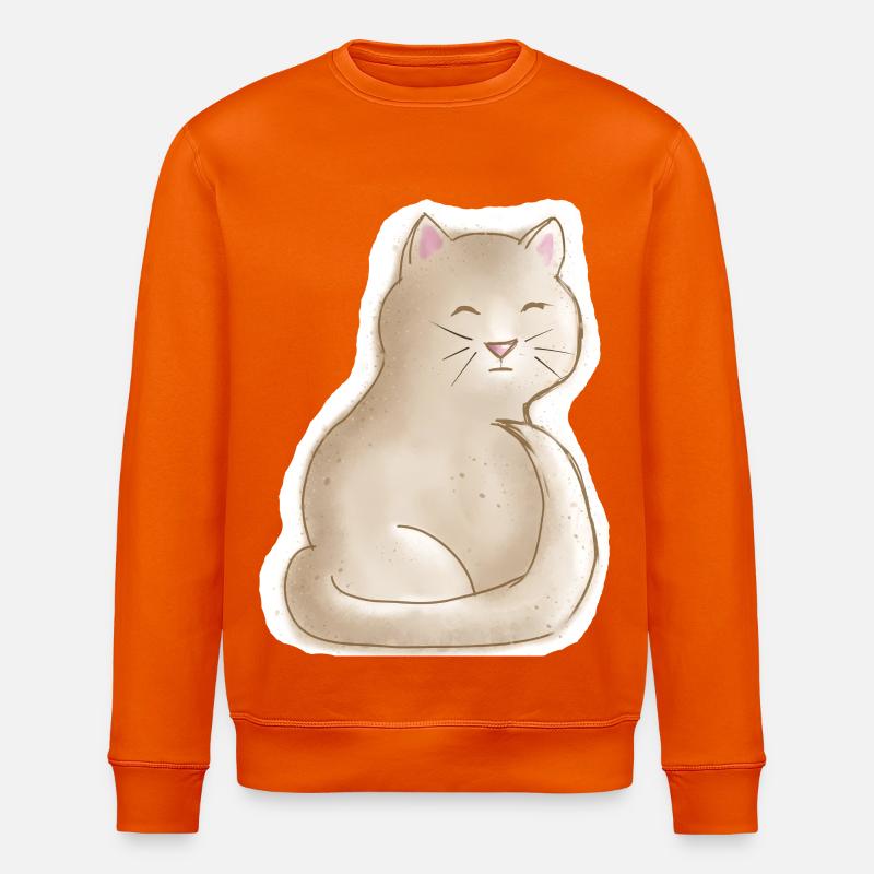 müdes Kätzchen - Stanley/Stella Unisex Bio-Sweatshirt ROLLER - Tieforange
