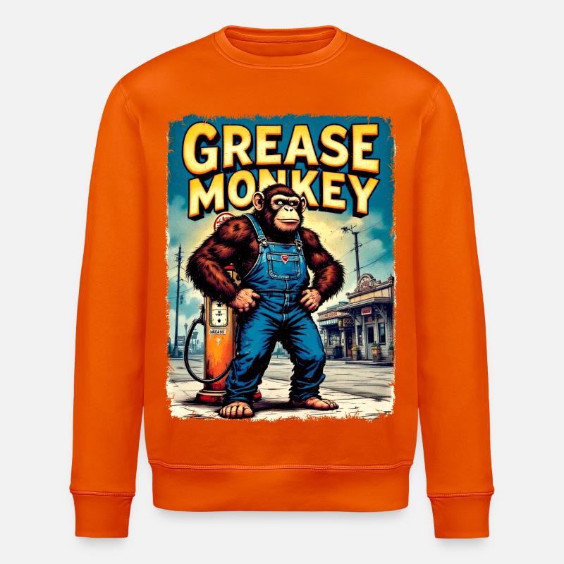 GreaseMonkey Retro Street Art - Stanley/Stella Unisex Bio-Sweatshirt ROLLER - Tieforange
